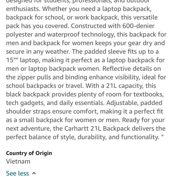 You still in plastic carhartt Hunting camouflage backpack - Picture 8 of 9